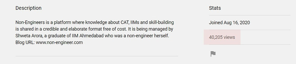 YouTube Views Frozen About Page